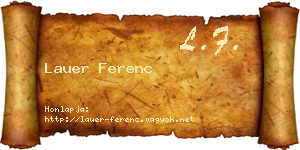 Lauer Ferenc névjegykártya