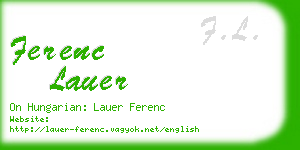 ferenc lauer business card